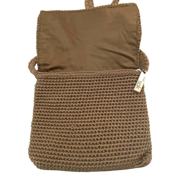 The Sak Small Crossbody Crochet Bag Purse Taupe Brown Fall Color Boho Hippie - Picture 4 of 6